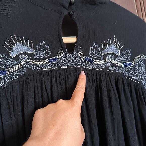 FREE PEOPLE | Sweet Fantasy Beaded Boho Flowy Beaded Top | Size Small - Picture 10 of 10